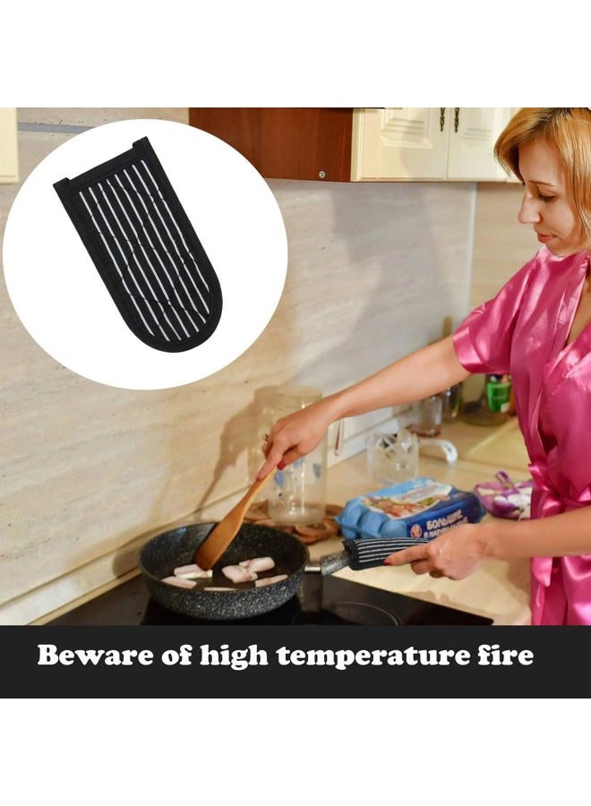Patelai 4 Pieces Pot Handle Cast Iron Skillet Handle Covers Holders Pan Handle Sleeves Heat Resistant Pan Handle Covers Non Slip Pan Handle Holders for Kitchen Home Cooking Tools Washable - Image 2